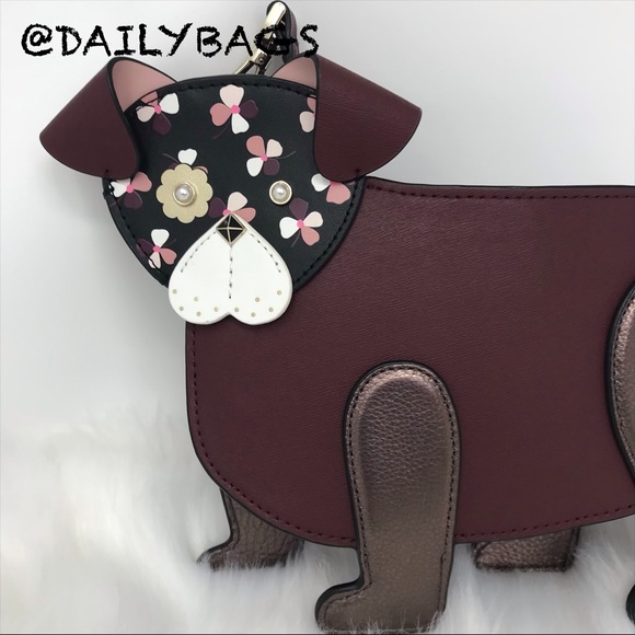 KATE SPADE DOG CROSSBODY PUP FLOWER BROWN. - Picture 3 of 8